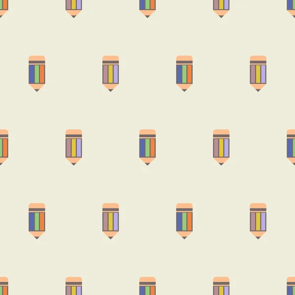 Seamless vector pattern, symmetrical light background with pencils — ストックベクタ