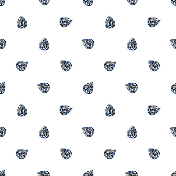 Modèle vectoriel sans couture, fond avec de petites pierres précieuses brillantes en forme de gouttes — Image vectorielle