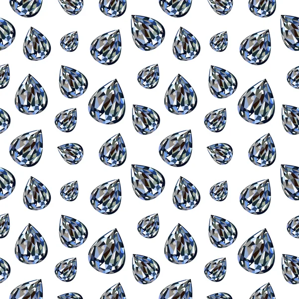Naadloze vector patroon, achtergrond met lichte edelstenen in de vorm van druppels — Stockvector