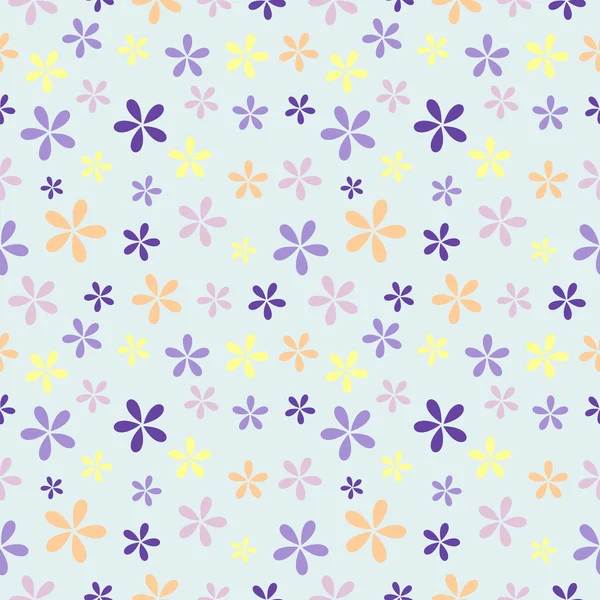 Naadloze vector patroon. Achtergrond met elementen van kleurrijke bloemen over lichte achtergrond — Stockvector