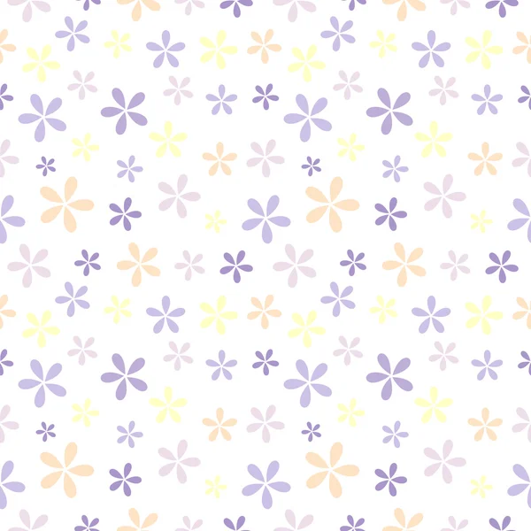 Naadloze vector patroon. Achtergrond met elementen van kleurrijke bloemen over lichte achtergrond — Stockvector