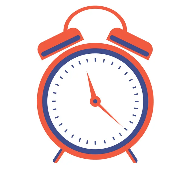 Vector illustration of red alarm clock, isolated on the white background — Stock vektor