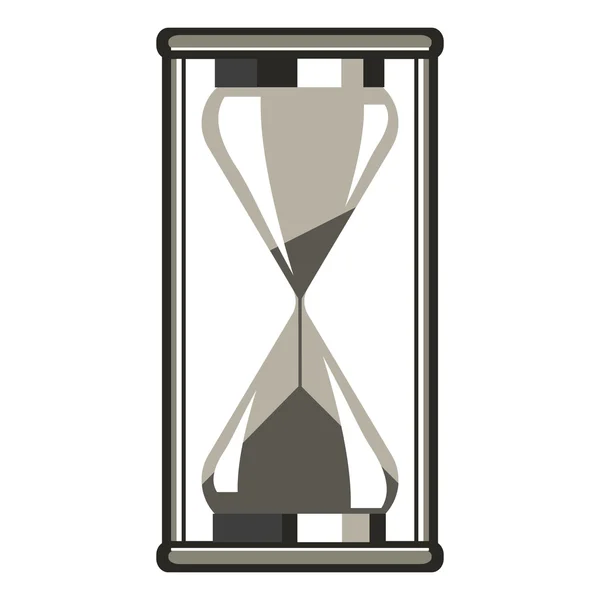 Vector illustration of grey hourglass, isolated on the white background — Stock vektor