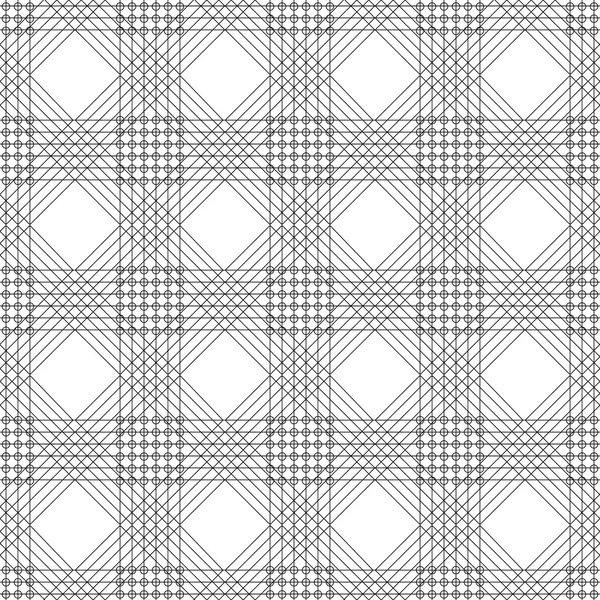 Modello vettoriale senza soluzione di continuità. Sfondo geometrico simmetrico in bianco e nero con rombo e linee. Decorativo ornamento ripetitivo — Vettoriale Stock