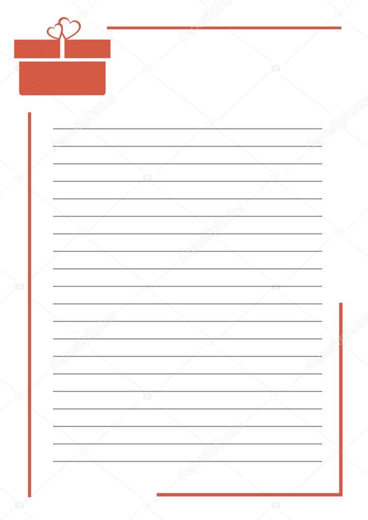 Vector Blank For Letter Or Greeting Card Paper Of Notebook White