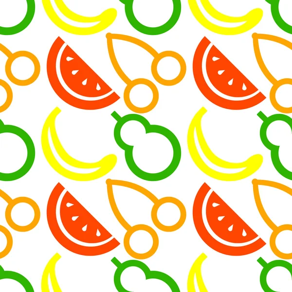 Patrón de frutas de vector sin costura — Vector de stock