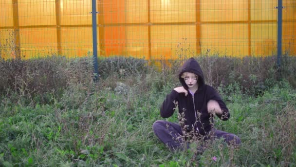 Portrait de fille avec maquillage Halloween. — Video