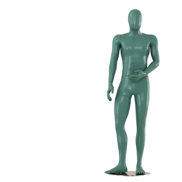 Maniquí sin rostro masculino de color verde. renderizado 3d — Foto de Stock