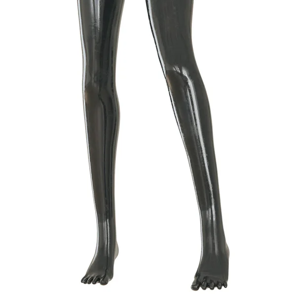 Ноги черной женщины глянцевого манекена на белом фоне. 3d-рендеринг — стоковое фото