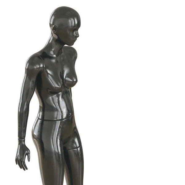 Black female nude mannequin on a white background. 3d rendering. — Stock Photo, Image