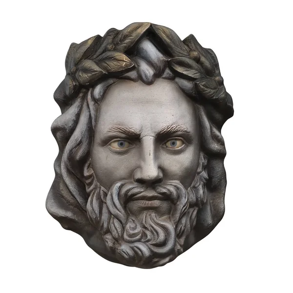 Zeusz kőfeje, elszigetelt háttérrel. 3D-s renderelés — Stock Fotó