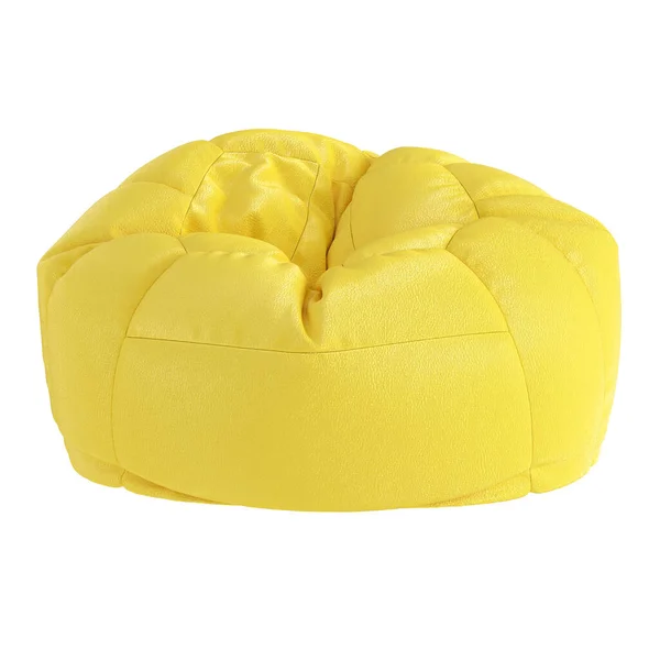 Sedia morbida in pelle gialla su fondo isolato. rendering 3d — Foto Stock