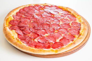 Hot  meat pizza with salami