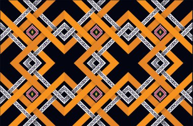 Halı, duvar kâğıdı, giysi, ambalaj, batik, kumaş için geleneksel etniksiz arka plan tasarımı. Vektör illüstrasyon nakış biçimi