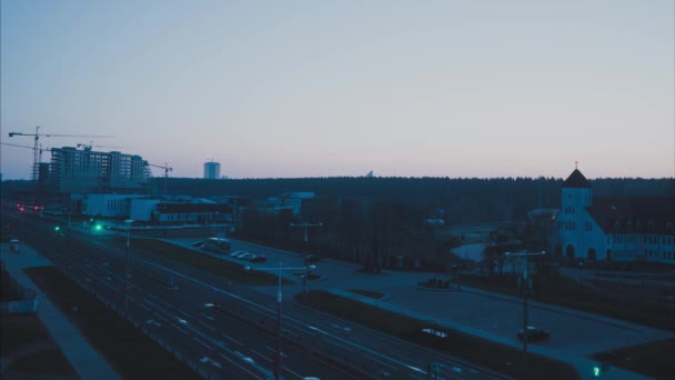 Lapso de tiempo: el amanecer en la ciudad — Vídeo de stock