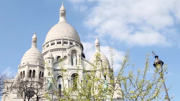 Vista real de Basilique du Sacre Coeur en París — Vídeo de stock