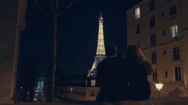 Eyfel Kulesi Tour Eiffel, Paris gece zaman whiling severler