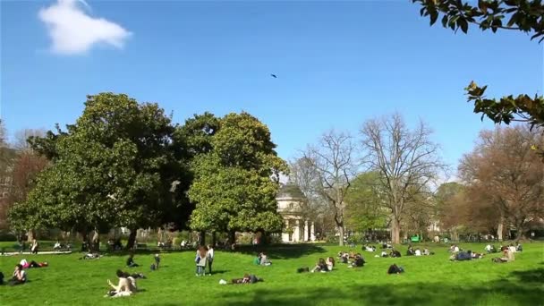 İnsanlar Paris Monceau Parkı dinlen — Stok video