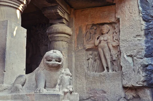 Tallas Cuevas Ajanta Unesco Patrimonio Humanidad Mumbai Maharashtra India —  Fotos de Stock