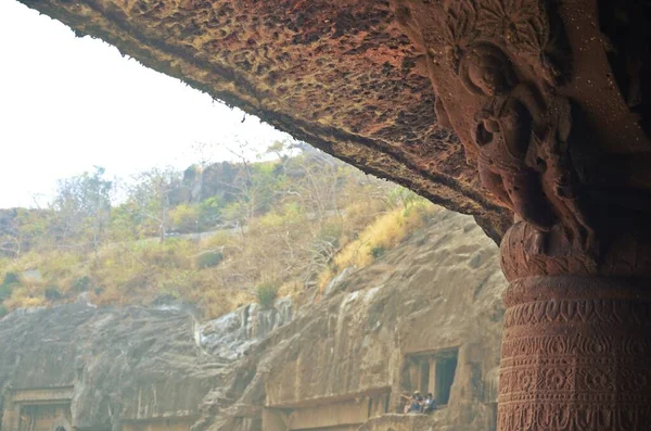 Tallas Cuevas Ajanta Unesco Patrimonio Humanidad Mumbai Maharashtra India —  Fotos de Stock