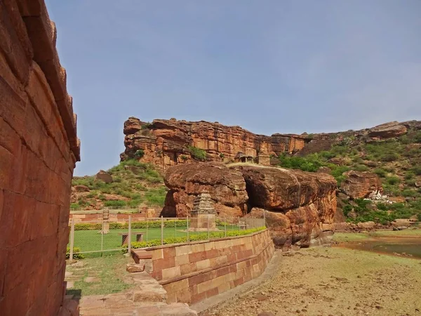 Badami Grottes Rocheuses Karnataka Inde — Photo