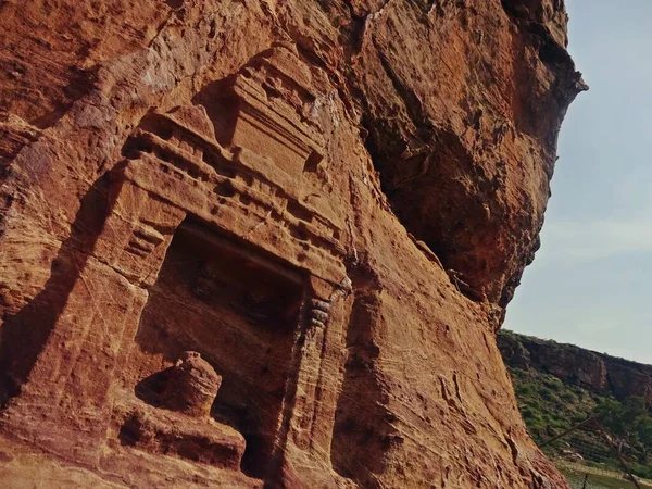 Badamis Klippta Grottor Karnataka India — Stockfoto