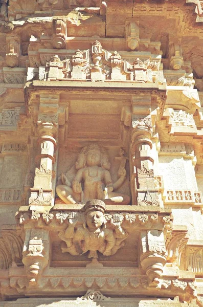 Interior Del Templo Antiguo Bhangarh Fuerte Alwar Rajastha India — Foto de Stock