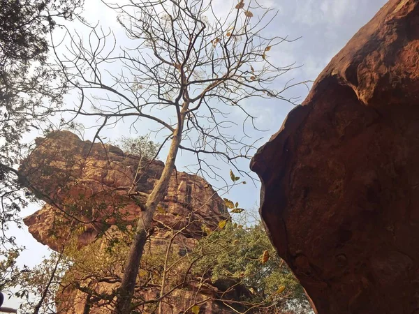 Bhimbetka Rock Shelters Unesco Heritage Site District Bhopal Madhya Pradesh — Foto de Stock