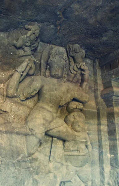 Carvings Elephanta Caves Unesco World Heritage Site Mumbai Maharashtra India — Stock Photo, Image