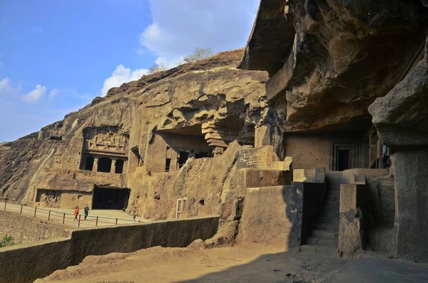 Σκάλισμα Σπήλαια Ellora Unesco Παγκόσμια Κληρονομιά Site Aurangabad Maharashtra — Φωτογραφία Αρχείου