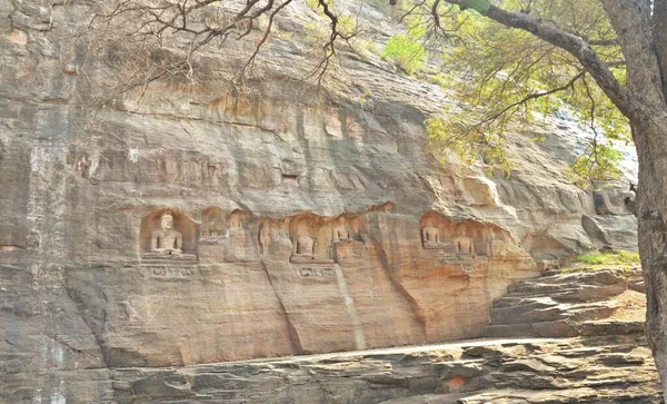 Vésetek Gopachal Parvat Jain Templom Gwalior — Stock Fotó