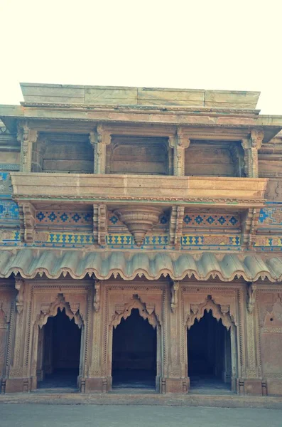 Řezby Starobylém Chrámu Gwalior Pevnosti Madhya Pradesh Indie — Stock fotografie