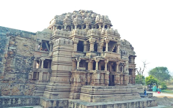 Tallas Templo Antiguo Fuerte Gwalior Madhya Pradesh India — Foto de Stock