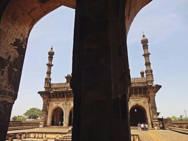 Schnitzerei Ibrahim Rauza Moschee Vijayapura District Karnataka Indien — Stockfoto