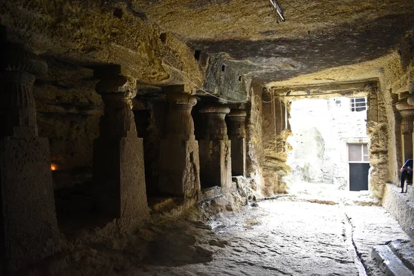 1500 Years Old Budhist Jogeshwari Caves Maharashtra Mumbai India — стоковое фото