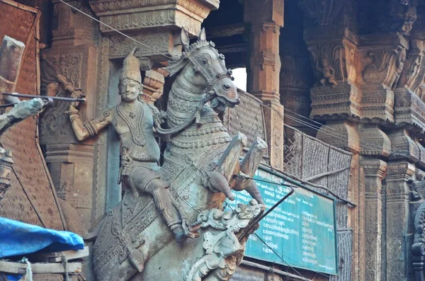 Tallando Meenakshi Amman Temple Madurai Tamil Nadu —  Fotos de Stock