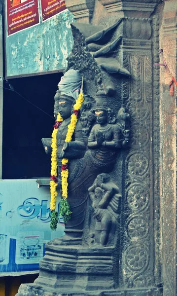 Tallando Meenakshi Amman Temple Madurai Tamil Nadu — Foto de Stock