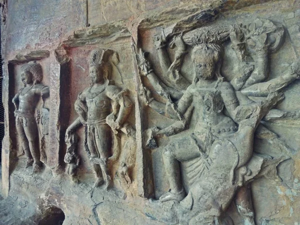 Резьба Udayagiri Пещеры Bhopal Madhya Прадеш Индии — стоковое фото