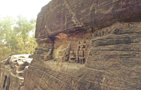 Escultura Cavernas Udayagiri Bhopal Madhya Pradesh Índia — Fotografia de Stock