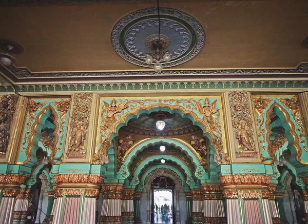 Interior Amba Vilas Palacio Karnataka —  Fotos de Stock