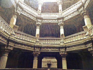 Adalaj Stepwell 'de oyma Ahmedabad Gujarat