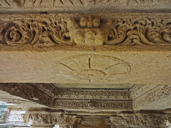 Houtsnijwerk Rani Vav Gujarat Stepwell Van Koningin Unesco Werelderfgoed — Stockfoto