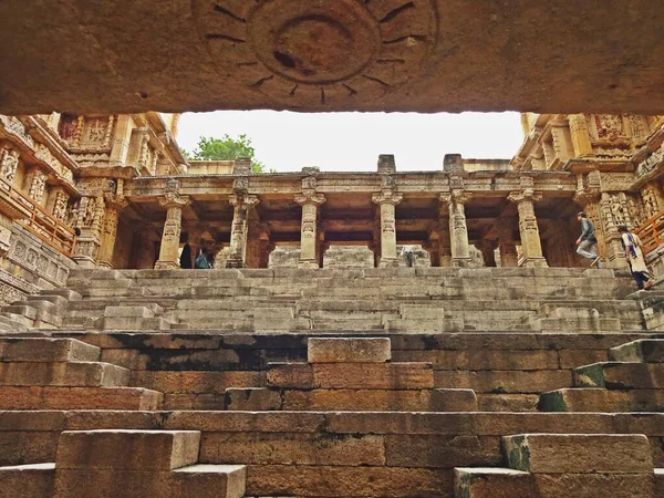 Σκαλίζοντας Στο Rani Vav Gujarat Stepwell Της Βασίλισσας Μνημείο Παγκόσμιας — Φωτογραφία Αρχείου