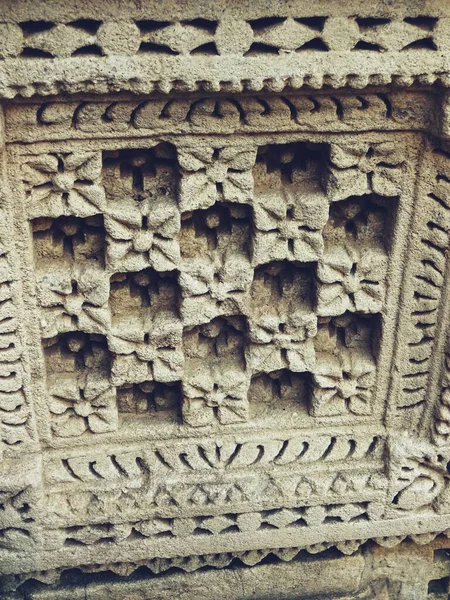 Dettaglio Lavoro Rani Vav Gujarat Stepwell Della Regina Patrimonio Dell — Foto Stock