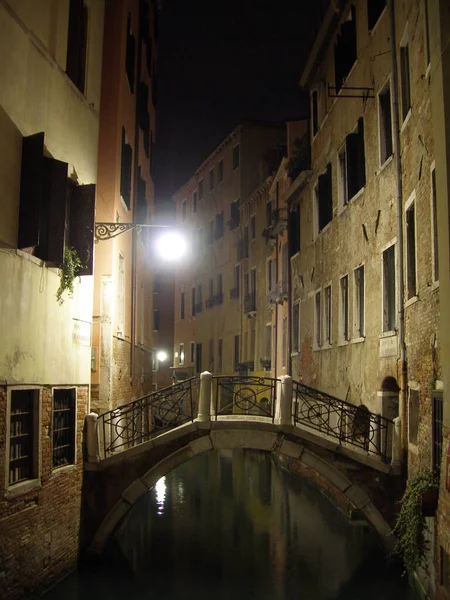 Canale Venezia Notte Quartiere San Marco Marzo 2008 — Foto Stock