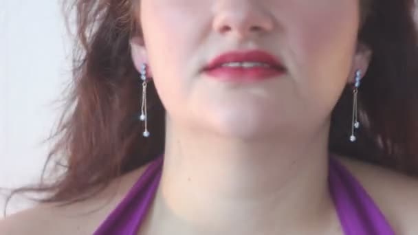 Seksi kadın saç üfleme — Stok video