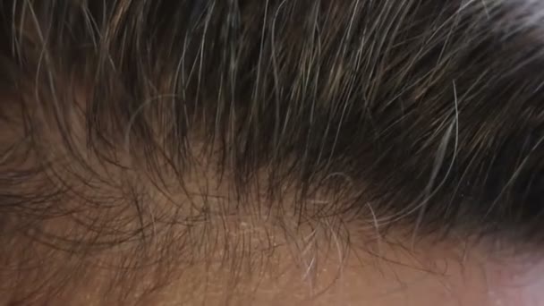 Сиве волосся голови — стокове відео