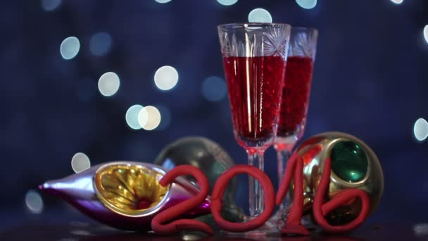 Cartão de Natal e Ano Novo 2016 — Vídeo de Stock