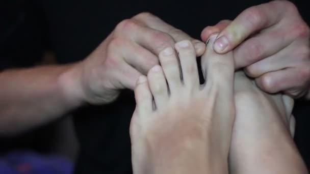 Taglio Unghie Pedicure — Video Stock