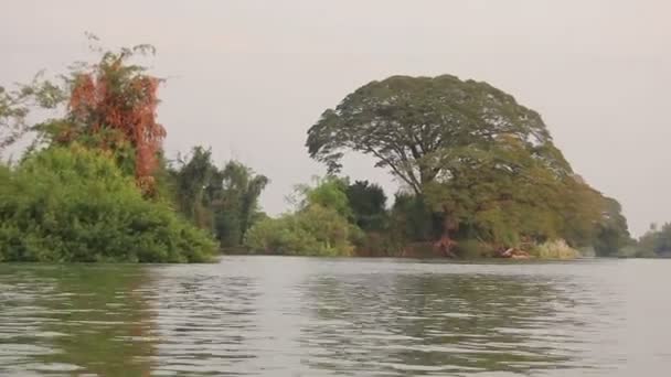 Riding in Mekong River by Boat — Stock Video